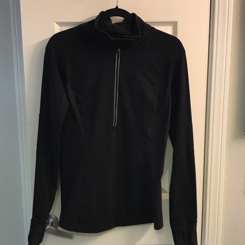 lululemon athletica Black Women's Sweater quarter zip, thumb holes, reflective 8